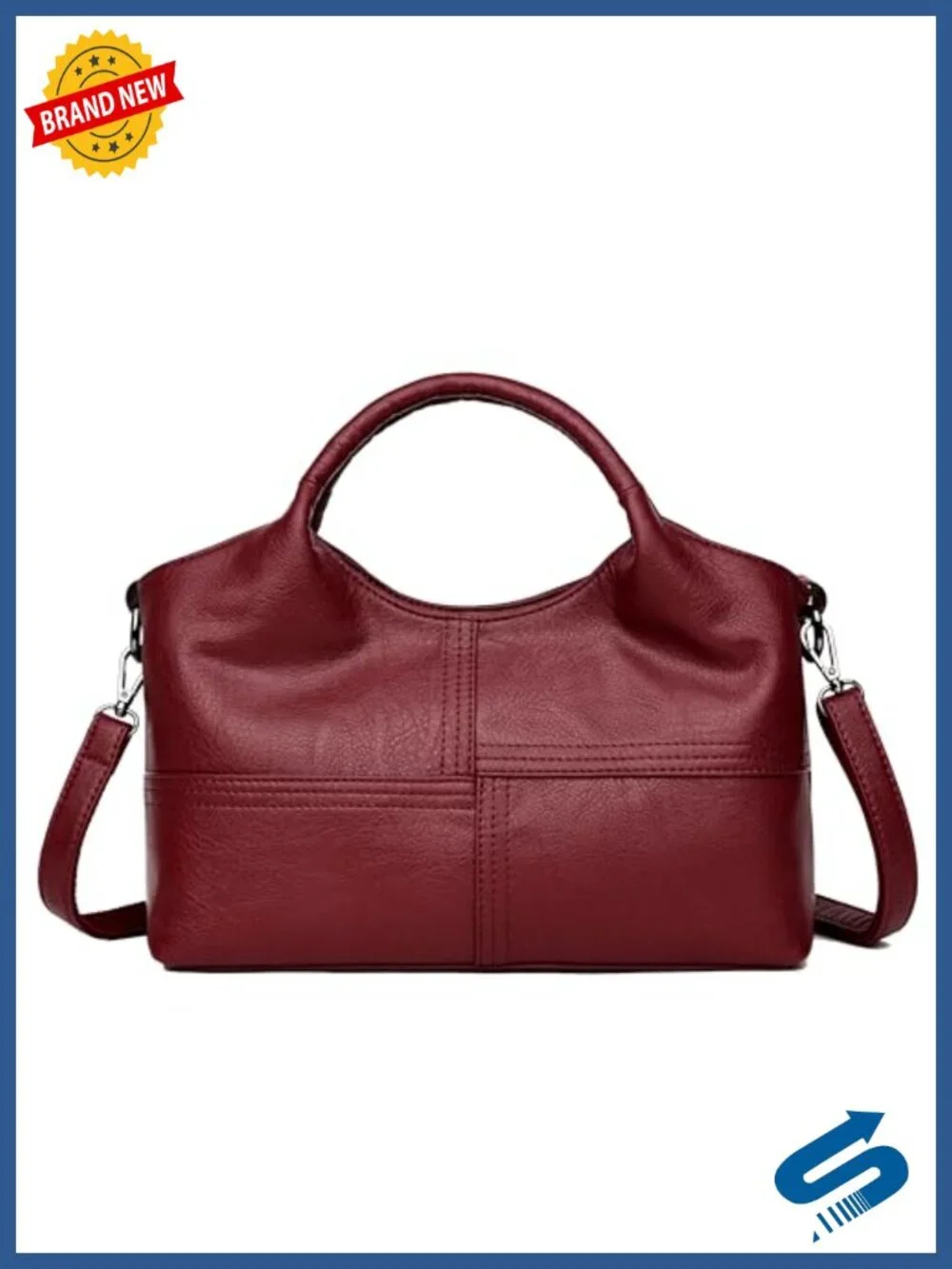 FSD. WG Leather Shoulder Bag Women Top Handle Tote Satchel Hobo
